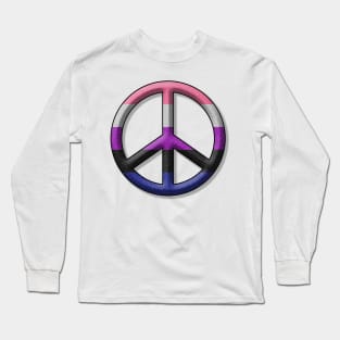 Peace Pride design in Gender Fluid pride flag colors Long Sleeve T-Shirt